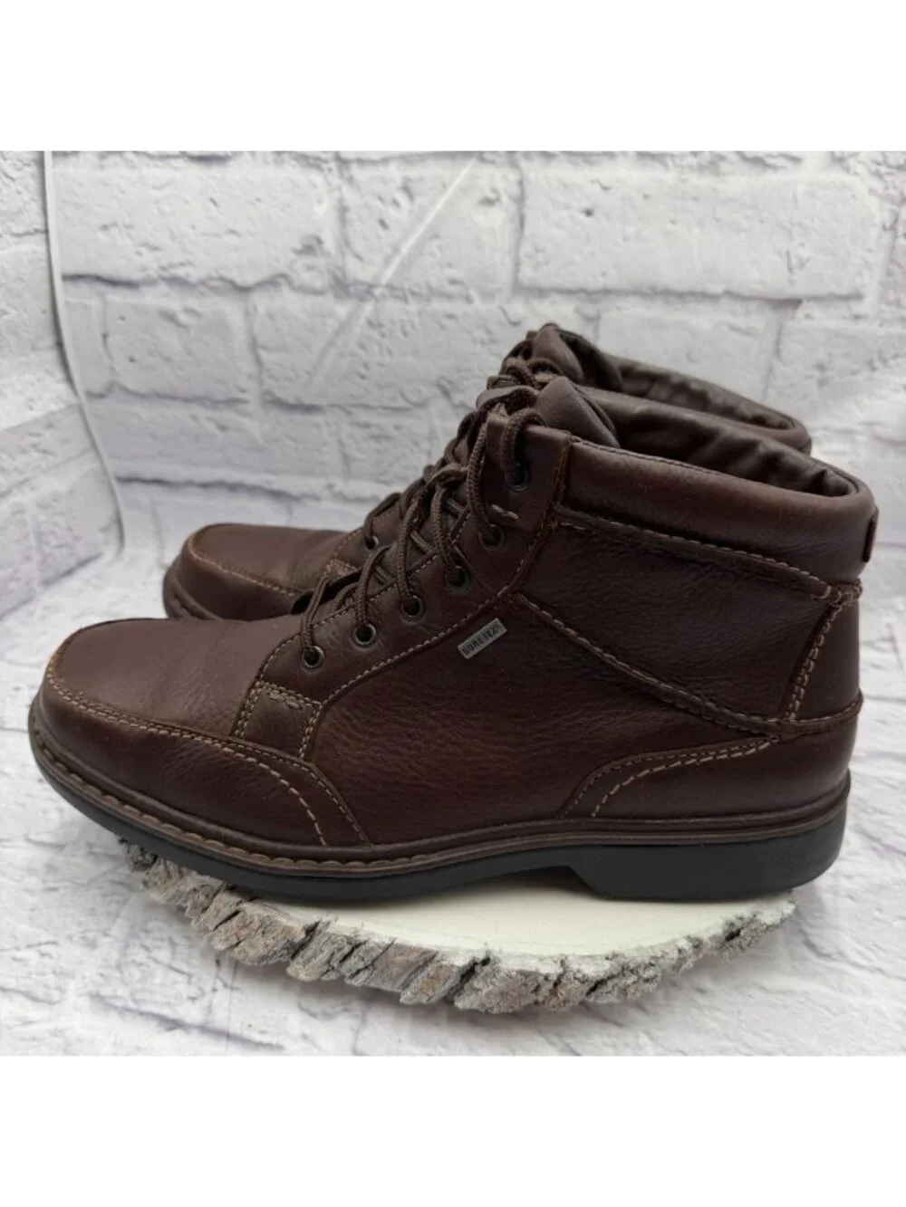 Clarks Active Air Goretex Boots Mens 12 M Brown Leather Shoes Casual Chukka